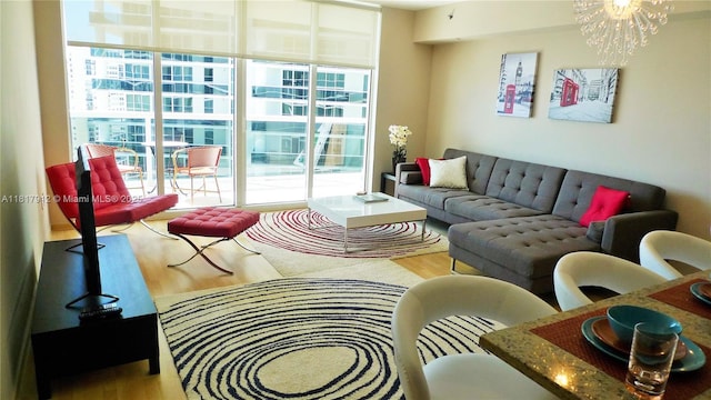 1830 S Ocean Dr Unit 1705, Hallandale Beach, FL 33009 - living room featuring wood finished floors and healthy amount of natural light