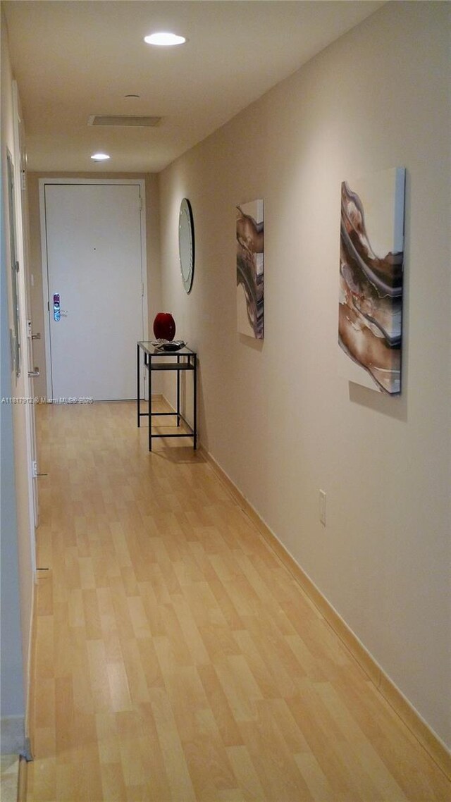 1830 S Ocean Dr Unit 1705, Hallandale Beach, FL 33009 - corridor featuring light wood-style floors, recessed lighting, and baseboards