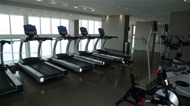 1830 S Ocean Dr Unit 1705, Hallandale Beach, FL 33009 - gym with recessed lighting