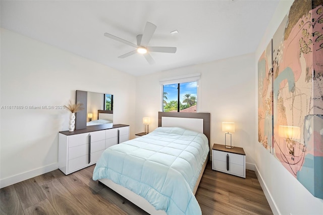3461 SW 145th Ave, Miramar, FL 33027 - bedroom with wood finished floors, baseboards, and ceiling fan