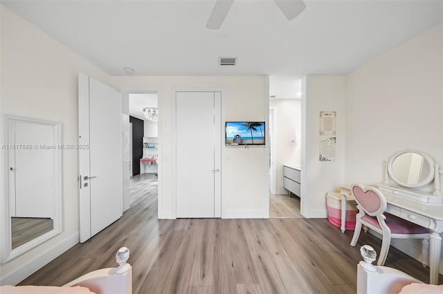3461 SW 145th Ave, Miramar, FL 33027 - interior space featuring light wood-style floors, ceiling fan, and baseboards
