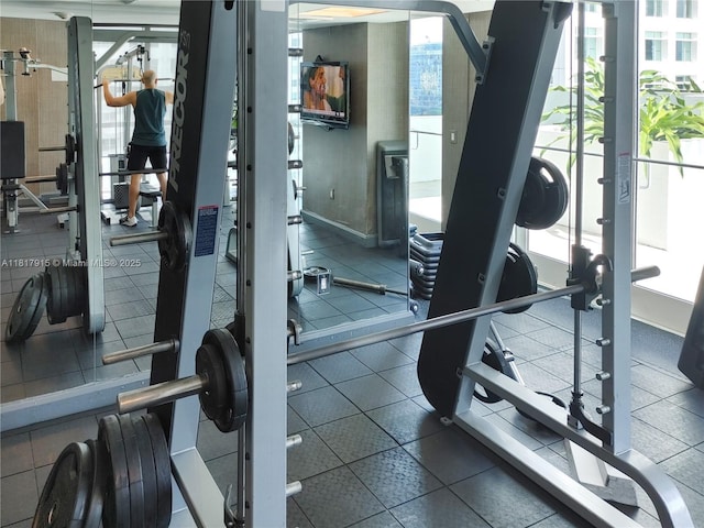 950 Brickell Bay Dr Unit 1608, Miami, FL 33131 - exercise room with plenty of natural light