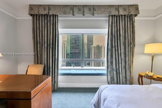 1435 Brickell Ave Unit 3011, Miami, FL 33131 - bedroom with carpet flooring, crown molding, and baseboards