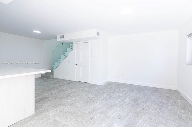 13900 SW 65th Ter Unit 9, Miami, FL 33183 - unfurnished room with stairs, baseboards, and recessed lighting
