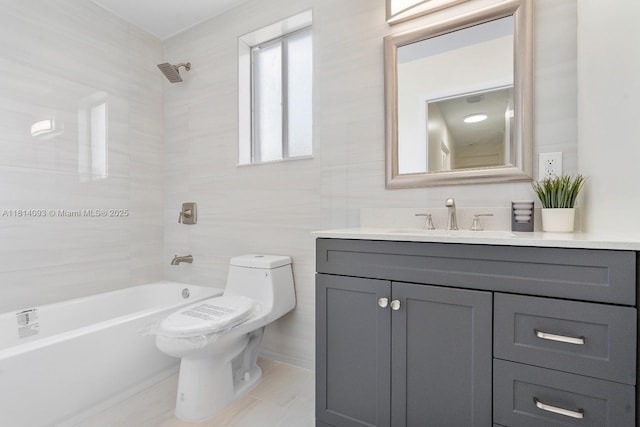 6221 NW 37th Ter, Virginia Gardens, FL 33166 - full bath with vanity, shower / bath combination, and tile patterned flooring