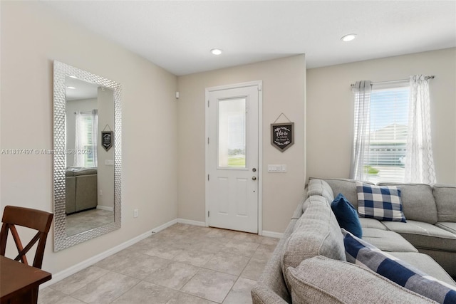2200 Garden Belle Dr, Clermont, FL 34711 - entrance foyer with baseboards, recessed lighting, and light tile patterned floors