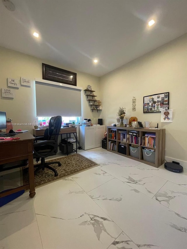 12453 SW 197th Ter, Miami, FL 33177 - office featuring marble look tiles and recessed lighting