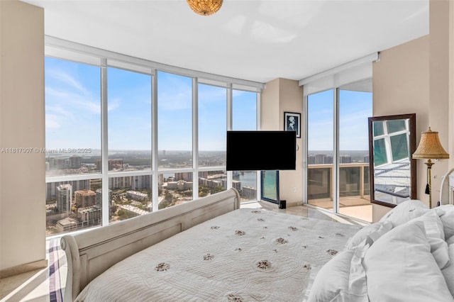 18101 Collins Ave Unit 5401, Sunny Isles Beach, FL 33160 - bedroom with expansive windows and access to outside