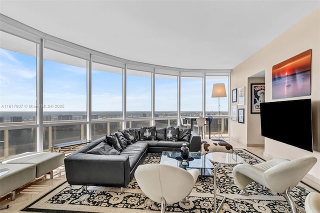 18101 Collins Ave Unit 5401, Sunny Isles Beach, FL 33160 - living room with a wall of windows and a water view