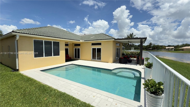 4221 Laurel Ridge Cir, Weston, FL 33331 - back of house featuring a tile roof, an outdoor pool, and stucco siding