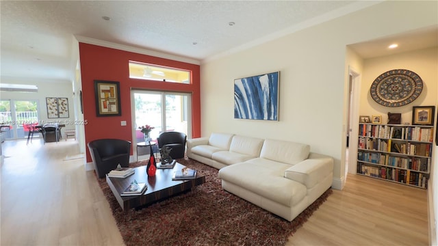 4221 Laurel Ridge Cir, Weston, FL 33331 - living room featuring wood finished floors, ornamental molding, and recessed lighting