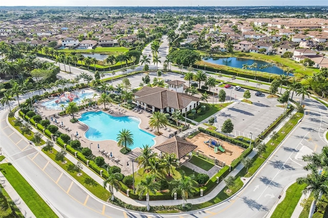 685 SE 34th Ter, Homestead, FL 33033 - aerial view of residential area featuring a pool and a large body of water