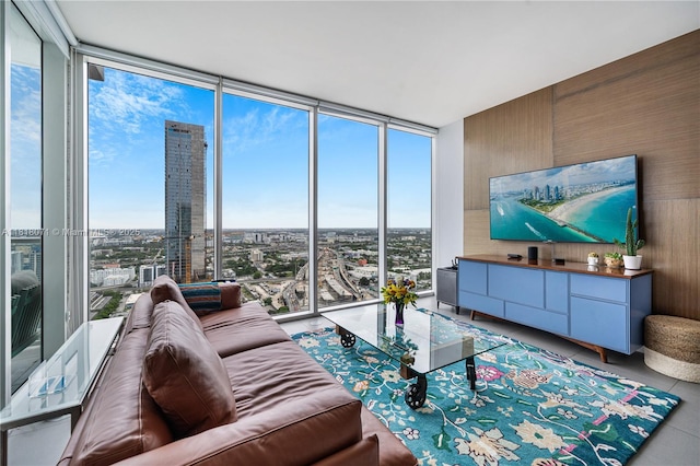 1040 Biscayne Blvd Unit 3607, Miami, FL 33132 - living area featuring expansive windows and healthy amount of natural light