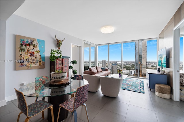 1040 Biscayne Blvd Unit 3607, Miami, FL 33132 - tiled dining space with floor to ceiling windows