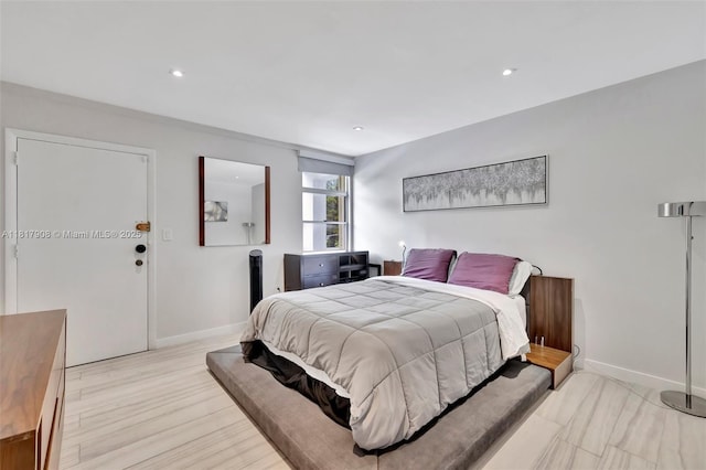 2730 NE 183rd St Unit Th03, Aventura, FL 33160 - bedroom with baseboards, light wood-type flooring, and recessed lighting