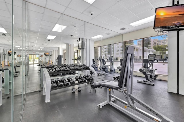 2730 NE 183rd St Unit Th03, Aventura, FL 33160 - gym featuring a drop ceiling