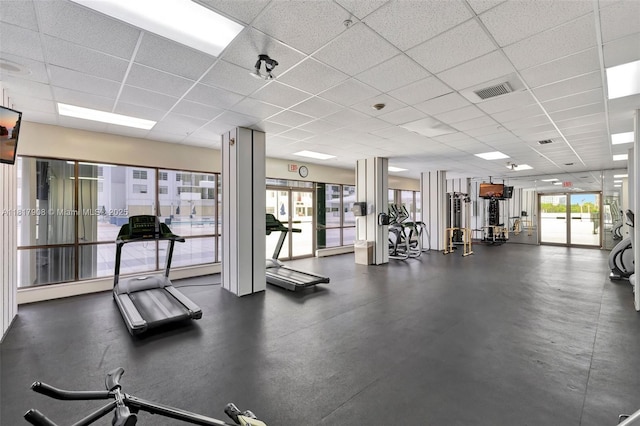 2730 NE 183rd St Unit Th03, Aventura, FL 33160 - workout area featuring a paneled ceiling
