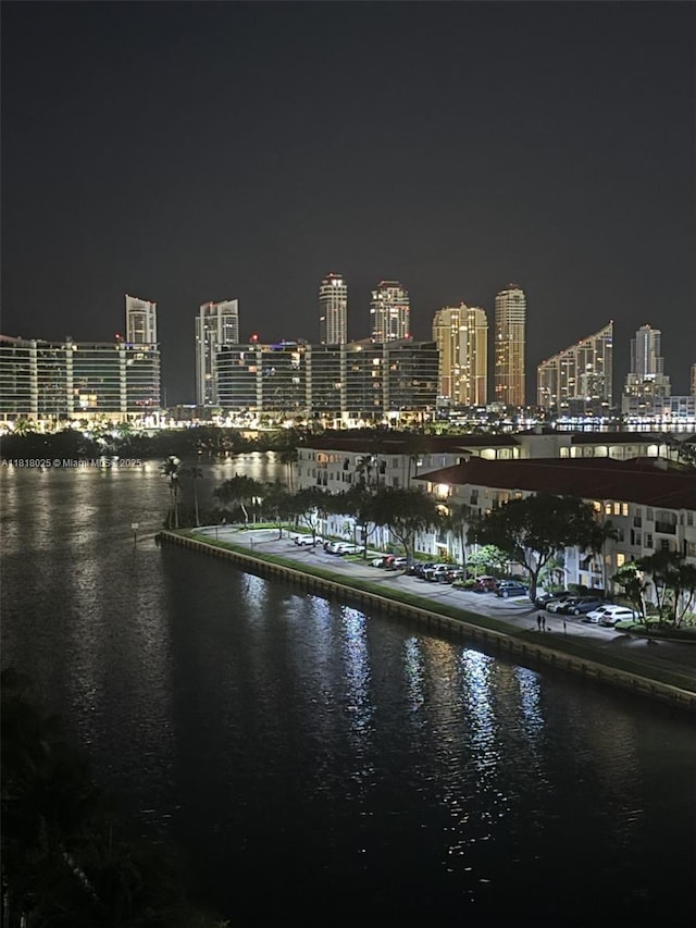 3030 NE 188th St Unit 609, Aventura, FL 33180 - city view with a view of city lights and a nearby body of water