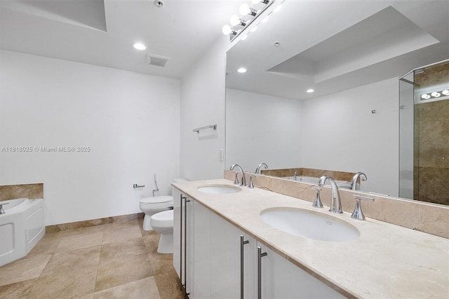 3030 NE 188th St Unit 609, Aventura, FL 33180 - bathroom with a bath, a bidet, baseboards, toilet, and recessed lighting