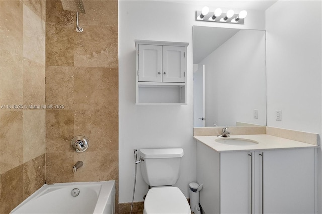 3030 NE 188th St Unit 609, Aventura, FL 33180 - full bathroom featuring vanity, toilet, and tub / shower combination