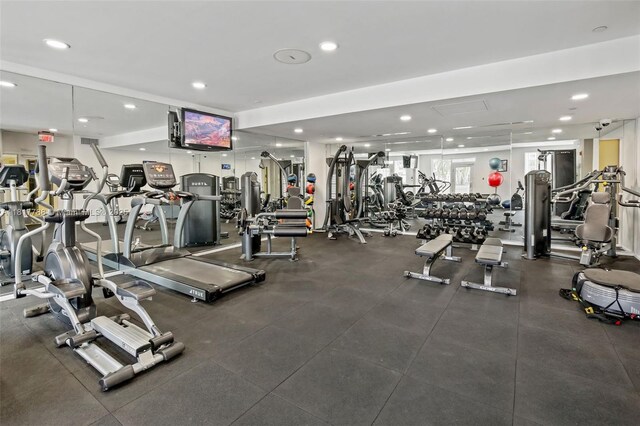 10 Aragon Ave Unit 919, Coral Gables, FL 33134 - exercise room featuring recessed lighting