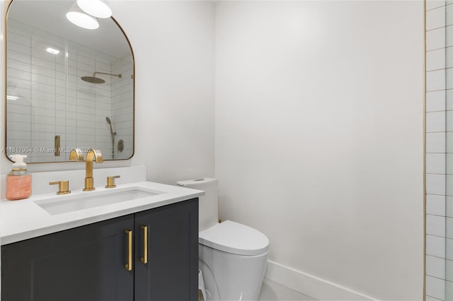 6301 Lake Geneva Rd, Miami Lakes, FL 33014 - bathroom featuring toilet, tiled shower, and vanity
