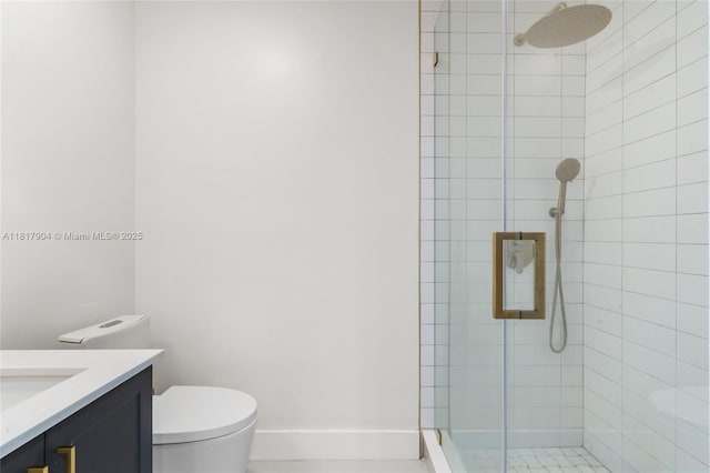 6301 Lake Geneva Rd, Miami Lakes, FL 33014 - bathroom featuring a shower stall, vanity, and toilet