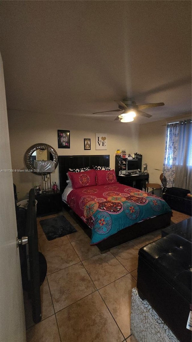 13655 NE 10th Ave Unit 108, North Miami, FL 33161 - bedroom featuring tile patterned floors and a ceiling fan