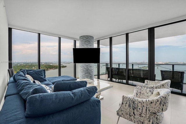 3131 NE 7th Ave Unit 3306, Miami, FL 33137 - living area featuring floor to ceiling windows and tile patterned flooring