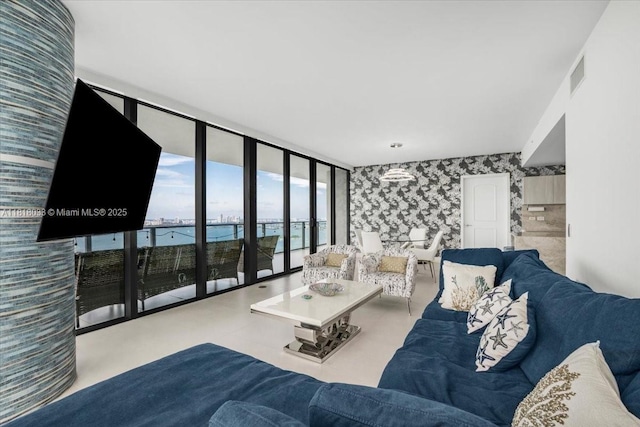 3131 NE 7th Ave Unit 3306, Miami, FL 33137 - living area featuring wallpapered walls