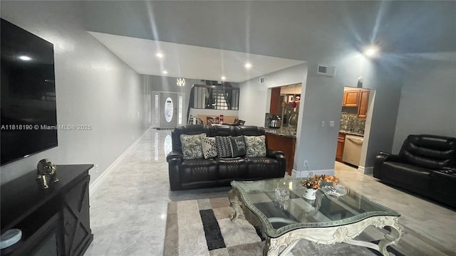 11040 S Lakeview Dr, Pembroke Pines, FL 33026 - living room with baseboards and recessed lighting