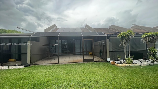 11040 S Lakeview Dr, Pembroke Pines, FL 33026 - back of house with a yard, a lanai, and a wooden deck