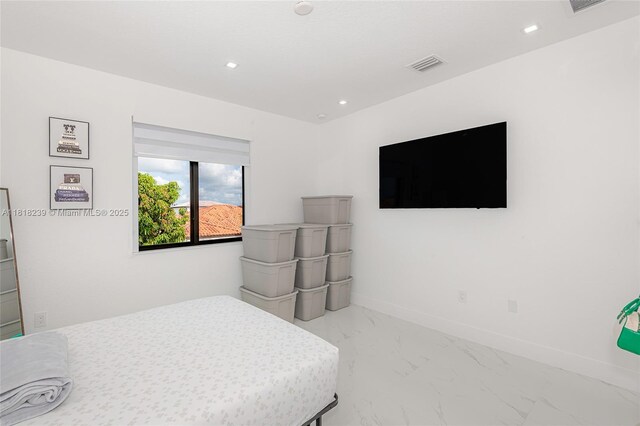 18250 SW 152nd Ave, Miami, FL 33187 - bedroom with marble finish floors, recessed lighting, and baseboards