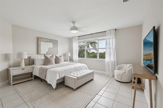 16710 NW 12th St, Pembroke Pines, FL 33028 - bedroom featuring light tile patterned floors and a ceiling fan