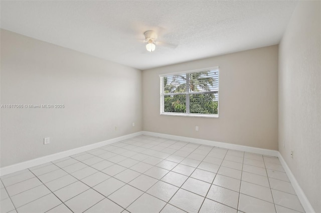 16710 NW 12th St, Pembroke Pines, FL 33028 - spare room featuring a ceiling fan, light tile patterned flooring, and a textured ceiling