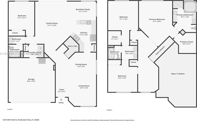 16710 NW 12th St, Pembroke Pines, FL 33028 - view of floor plan / room layout