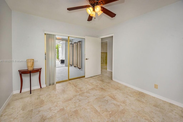 1801 N 55th Ave, Hollywood, FL 33021 - empty room featuring a ceiling fan and baseboards