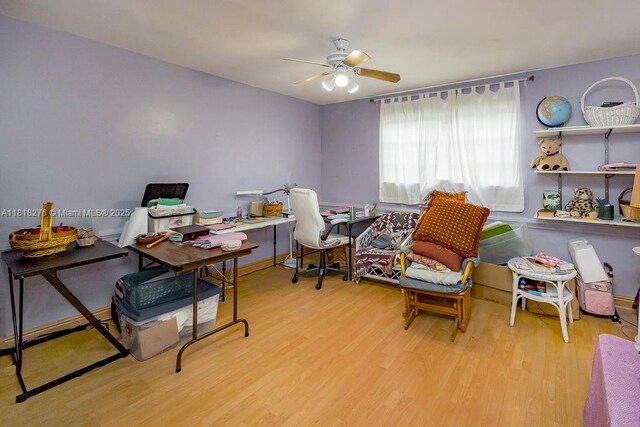 1801 N 55th Ave, Hollywood, FL 33021 - office space with ceiling fan and wood finished floors