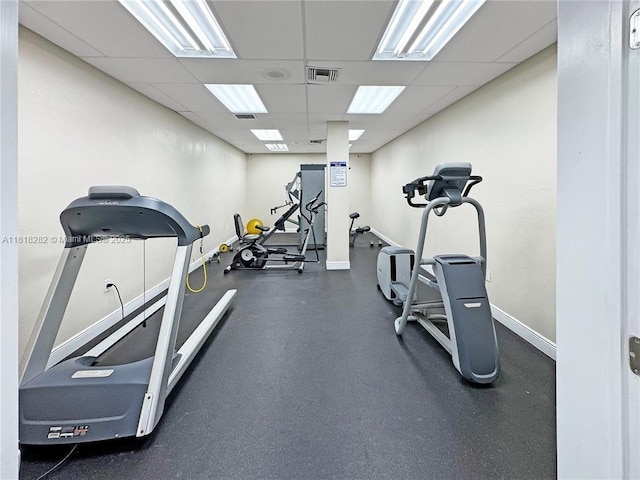 8350 Sands Point Blvd Unit E309, Tamarac, FL 33321 - exercise room with baseboards and a paneled ceiling