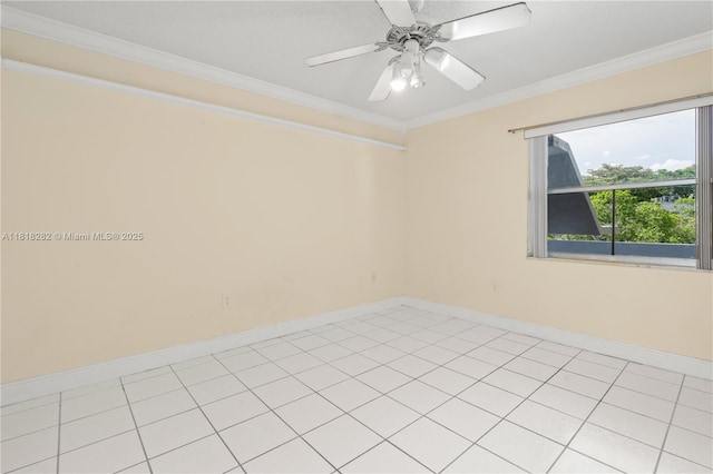 8350 Sands Point Blvd Unit E309, Tamarac, FL 33321 - unfurnished room featuring crown molding and a ceiling fan