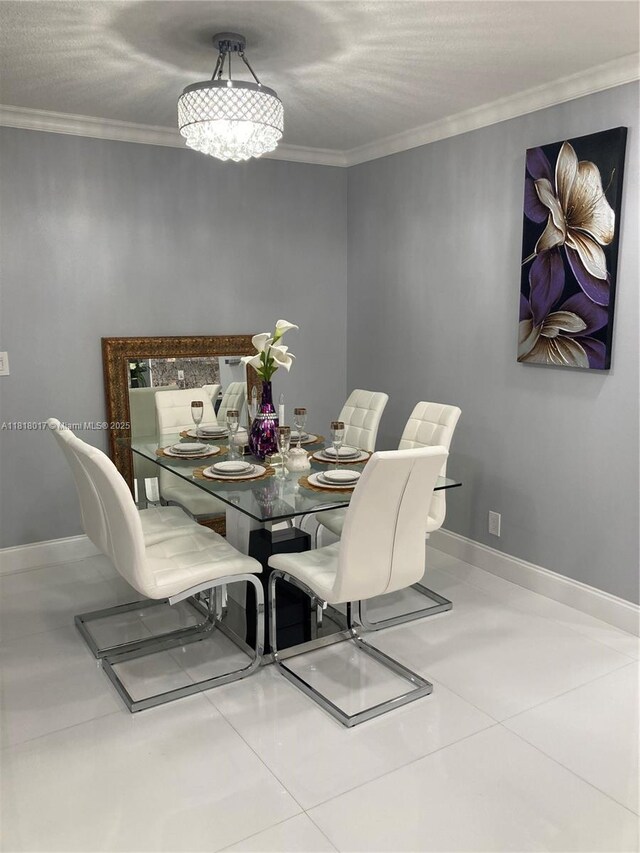 3364 NW 47th Ave Unit 3266, Coconut Creek, FL 33063 - dining room with crown molding and a chandelier