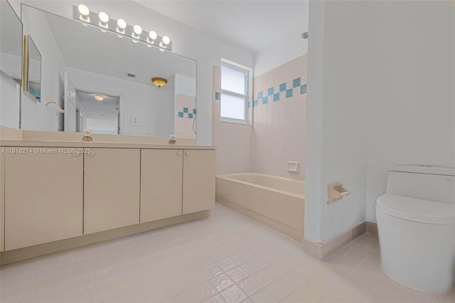 2256 SW 183rd Ter, Miramar, FL 33029 - full bath with vanity, toilet, shower / washtub combination, and tile patterned flooring