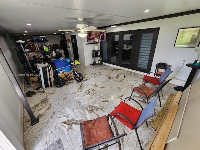 11820 SW 125th Pl Unit 11820, Miami, FL 33186 - view of patio with french doors and ceiling fan