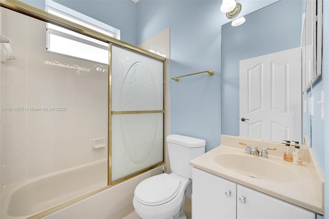 2775 Dunwoodie Pl, Homestead, FL 33035 - bathroom with toilet, vanity, and shower / bath combination with glass door
