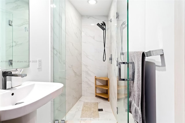 801 S Miami Ave Unit 3704, Miami, FL 33130 - full bath with a marble finish shower and marble finish flooring
