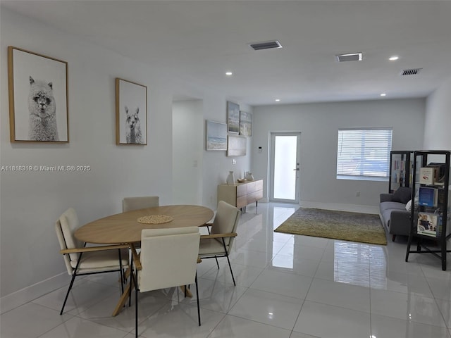 730 Alabama Ave, Fort Lauderdale, FL 33312 - dining area featuring light tile patterned flooring and recessed lighting