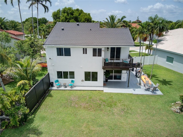 17805 NW 21st St, Pembroke Pines, FL 33029 - rear view of property with a patio, a balcony, stucco siding, and a tile roof