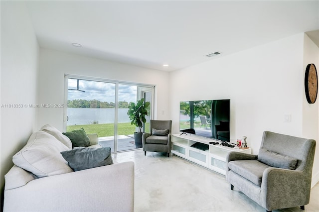 17805 NW 21st St, Pembroke Pines, FL 33029 - living room featuring recessed lighting and finished concrete flooring