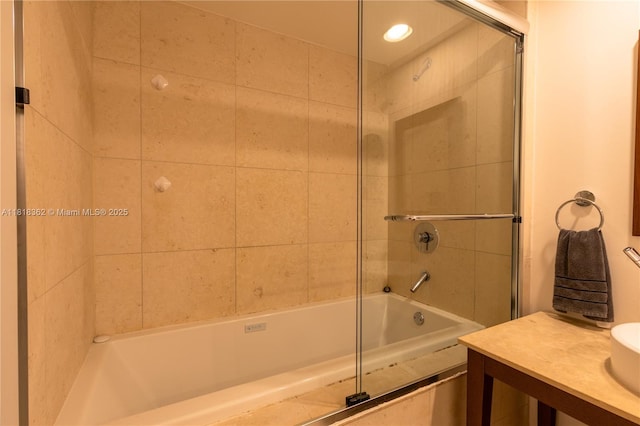 475 Brickell Ave Unit 4511, Miami, FL 33131 - bathroom featuring shower / bathtub combination and recessed lighting