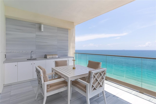 17901 Collins Ave Unit 1903, Sunny Isles Beach, FL 33160 - balcony featuring a sink and a water view